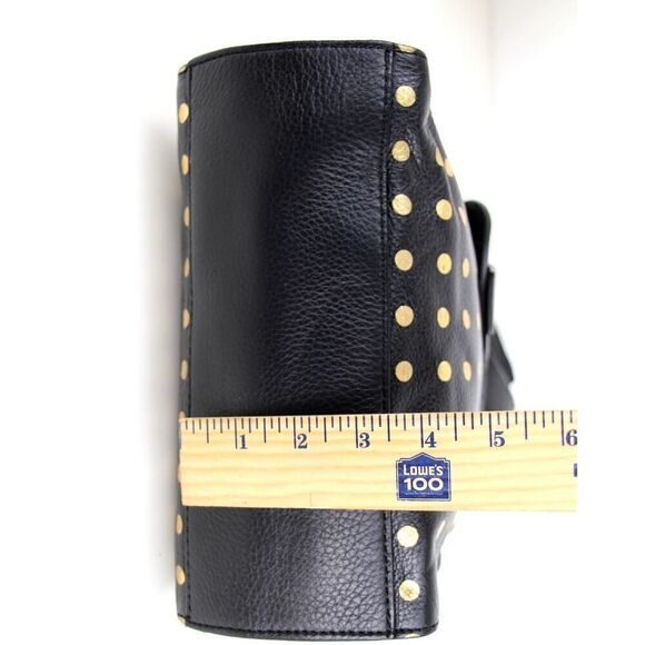 kate spade Saturday BLACK LEATHER POLKA DOT SHOULDER BAG XBODY SATCHEL PURSE - Picture 12 of 16